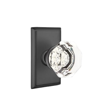 Emtek Old Town Crystal Knob 2-3/8 in Backset Passage w/Rectangular Rose for 1-1/4 in to 2 in Door 8121OTUS19